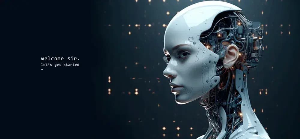 female robot say " welcome sir "