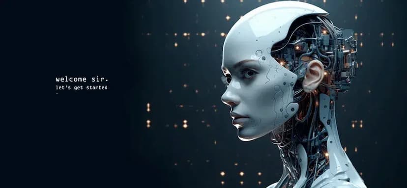 female robot say " welcome sir "